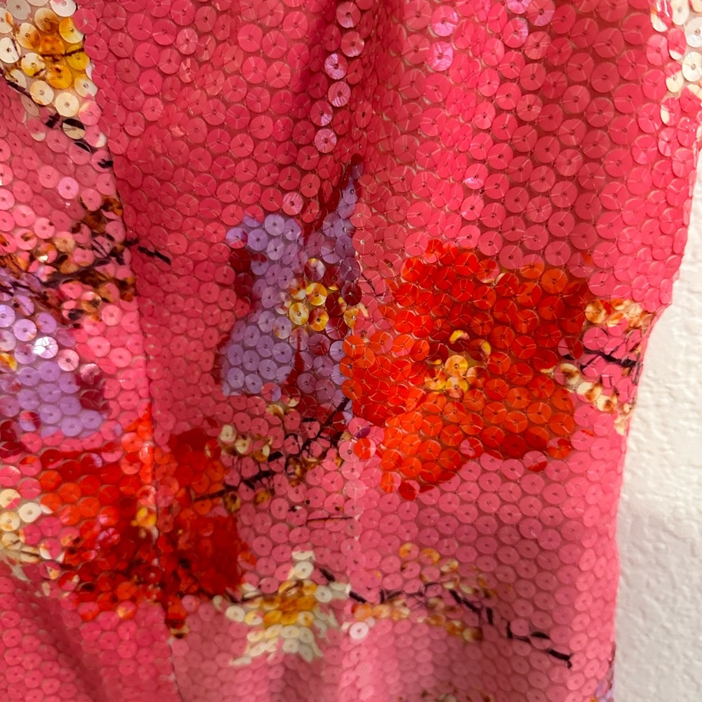 Peggy Jennings size large sequin floral dress. - Picture 2 of 4